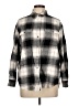 Old Navy 100% Cotton Plaid Gray Long Sleeve Button-Down Shirt Size L - photo 1