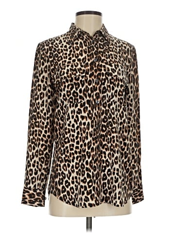 Equipment Long Sleeve Silk Top (view 1)