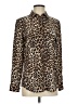 Equipment 100% Silk Animal Print Brown Long Sleeve Silk Top Size XS - photo 1