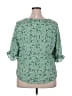 Well Worn 100% Polyester Green 3/4 Sleeve Blouse Size XXL - photo 2