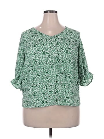 Well Worn 3/4 Sleeve Blouse (view 1)
