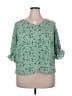 Well Worn 100% Polyester Green 3/4 Sleeve Blouse Size XXL - photo 1