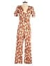 Ellejay Animal Print Brown Jumpsuit Size S - photo 1