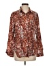 BeachLunchLounge Animal Print Brown Long Sleeve Blouse Size S - photo 1