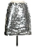 Shein 100% Polyester Metallic Silver Casual Skirt Size 2 - photo 1