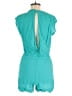 Elan 100% Rayon Solid Teal Romper Size M - photo 2