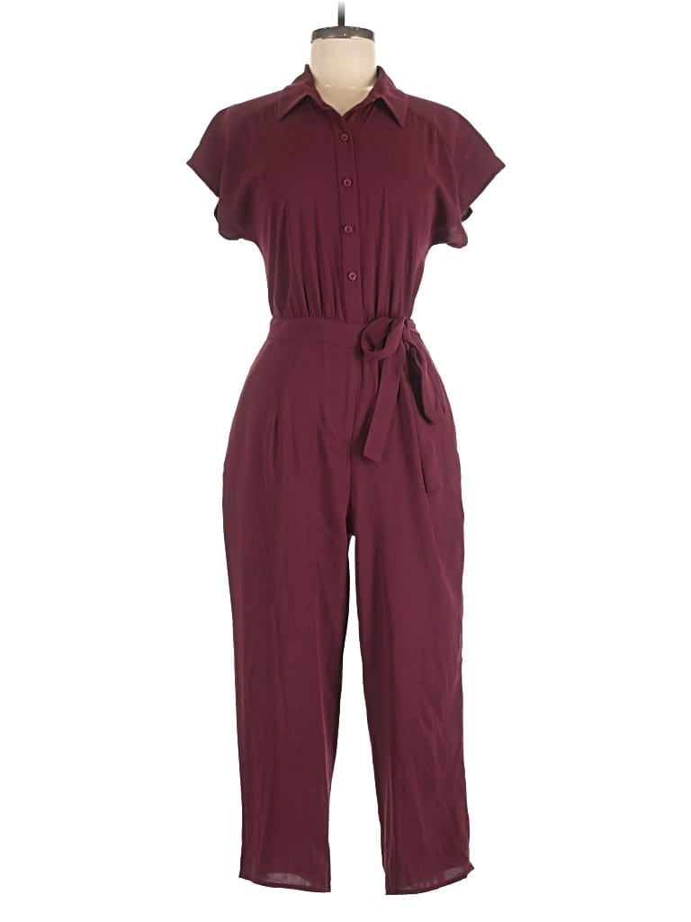 Pre-owned Gal Meets Glam Jumpsuit In Burgundy