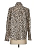 Ann Taylor 100% Polyester Animal Print Tan Long Sleeve Blouse Size XS - photo 2