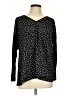 Kensie Polka Dots Black Long Sleeve Blouse Size L - photo 1