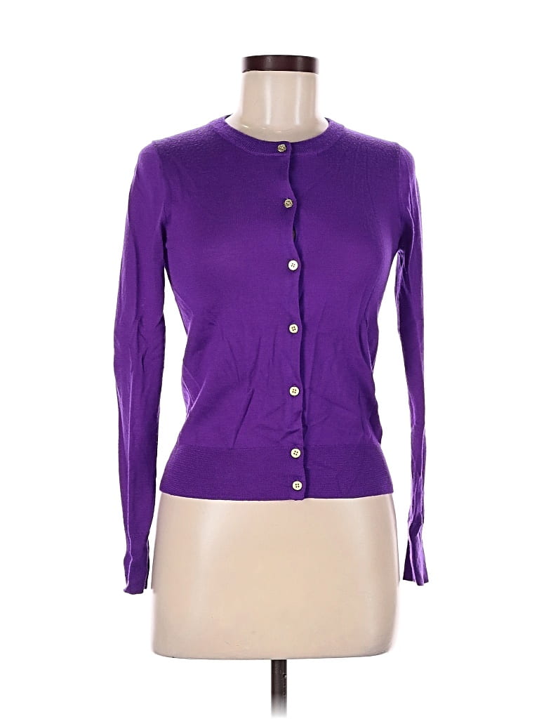 Pre-owned Jcrew Long Sleeve Top Purple Sweetheart Neckline Tops