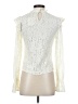 Embossed Ivory Long Sleeve Blouse Size S - photo 2