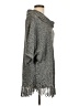NY Collection 100% Acrylic Gray Poncho Size L - photo 4