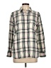 J.Crew Plaid Ivory Long Sleeve Button-Down Shirt Size 10 - photo 1