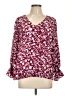 Cooper & Ella 100% Polyester Burgundy Long Sleeve Blouse Size L - photo 1