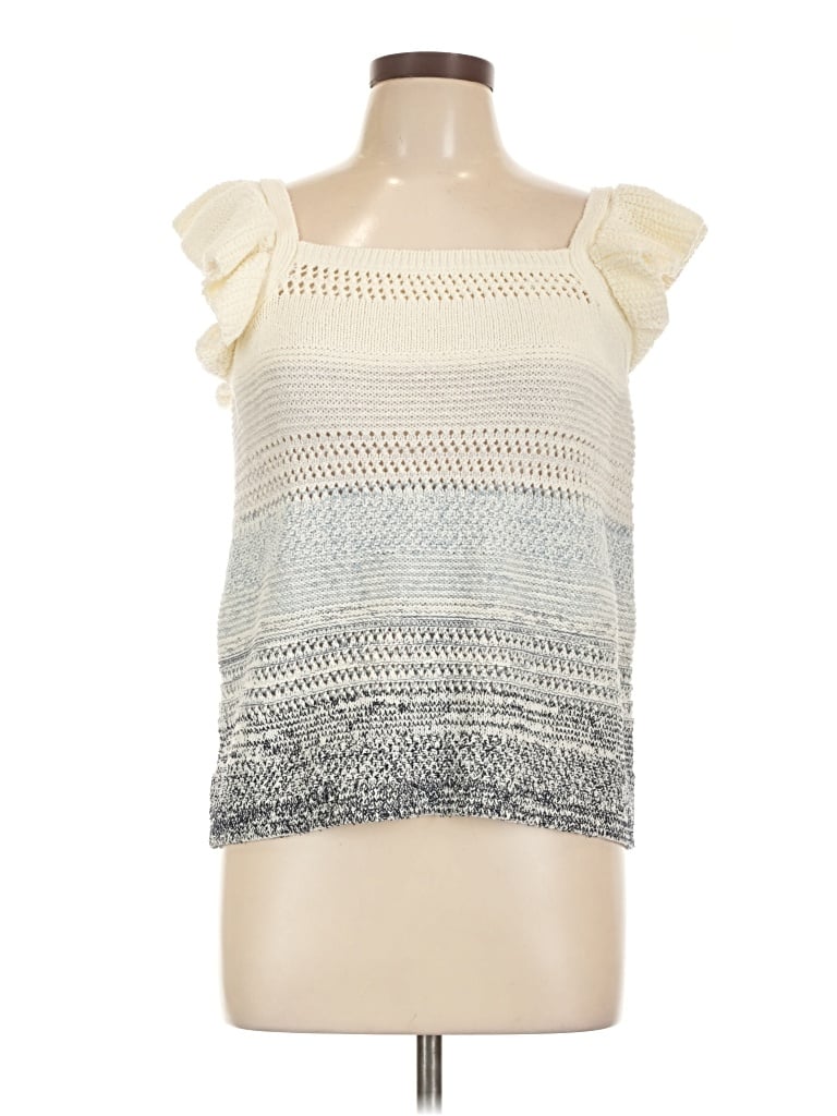 Pre-owned Scoop Sleeveless Blouse In White