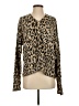 Joan Vass Animal Print Brown Tan Cardigan Size 14 (3) - photo 1