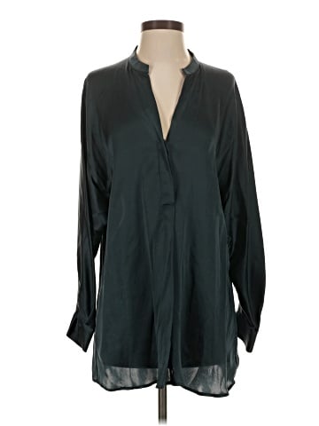 Vince. Long Sleeve Silk Top (view 1)