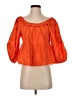 Zara 100% Polyester Orange 3/4 Sleeve Blouse Size S - photo 1