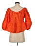 Zara 100% Polyester Orange 3/4 Sleeve Blouse Size S - photo 2