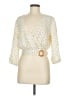 Blue Rain Polka Dots Ivory 3/4 Sleeve Blouse Size M - photo 1