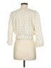 Blue Rain Polka Dots Ivory 3/4 Sleeve Blouse Size M - photo 2