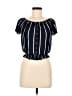 H&M 100% Viscose Black Short Sleeve Top Size XS - photo 1