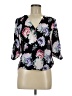 BCX 100% Polyester Floral Black 3/4 Sleeve Blouse Size M - photo 1