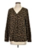 Jouica Animal Print Brown Long Sleeve Blouse Size S - photo 1