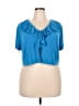 Danny And Nicole Blue Short Sleeve Top Size 18w - photo 1