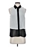 Patterson J. Kincaid 100% Polyester Color Block Silver Sleeveless Blouse Size S - photo 1