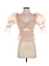 LPA 100% Polyester Tan Short Sleeve Blouse Size S - photo 1