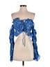 Shein Blue 3/4 Sleeve Blouse Size S - photo 1