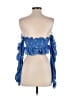 Shein Blue 3/4 Sleeve Blouse Size S - photo 2