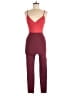 Assorted Brands Color Block Burgundy Jumpsuit Size L - photo 1