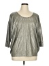Kim & Cami Metallic Silver 3/4 Sleeve Top Size 1X - photo 1