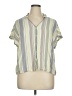 Ambrielle Stripes Green Short Sleeve Blouse Size XL - photo 1