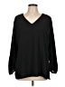 QEARAL 100% Polyester Black Long Sleeve Blouse Size L - photo 1