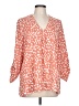 White Birch 100% Polyester Orange 3/4 Sleeve Blouse Size L - photo 1