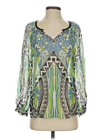 Hale Bob Long Sleeve Silk Top (view 1)