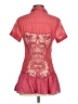 MONORENO Pink Short Sleeve Blouse Size S - photo 2