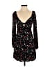 Row A 100% Rayon Hearts Black Casual Dress Size S - photo 1