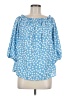 Unbranded 100% Polyester Blue 3/4 Sleeve Blouse Size M - photo 1