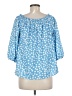Unbranded 100% Polyester Blue 3/4 Sleeve Blouse Size M - photo 2