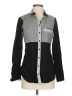 Per Se By Carlisle Color Block Gray Long Sleeve Button-Down Shirt Size 4 - photo 1