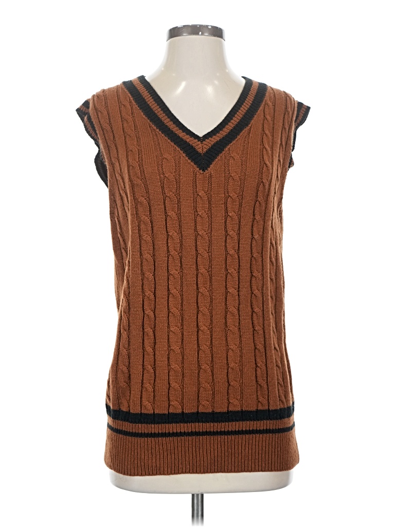Pre-owned Shein Sweater Vest In Brown