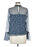 Xhilaration 100% Polyester Blue Long Sleeve Blouse Size M - photo 2