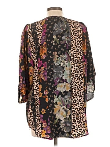 Johnny Was 3/4 Sleeve Silk Top (view 2)