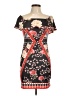 Unbranded Print Black Orange Cocktail Dress Size L - photo 1