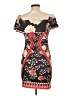 Unbranded Print Black Orange Cocktail Dress Size L - photo 2