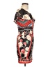 Unbranded Print Black Orange Cocktail Dress Size L - photo 4